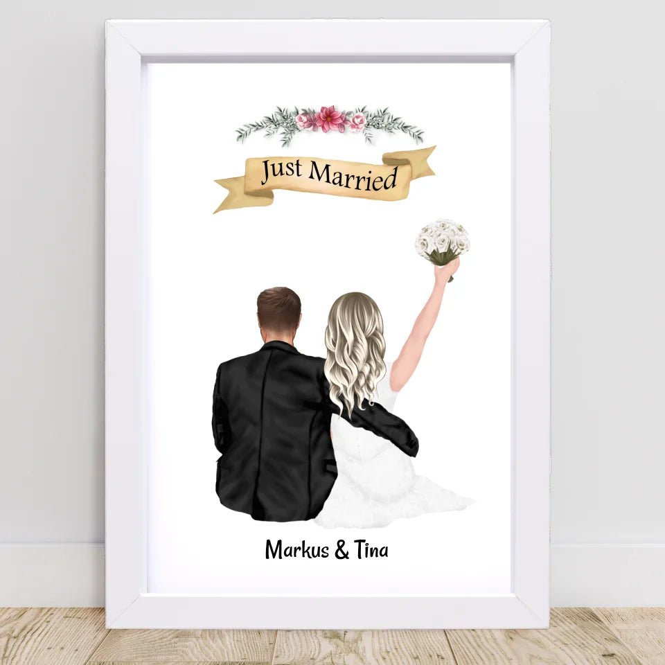 Hochzeitspaar Poster Geschenk personalisiert - Cantty