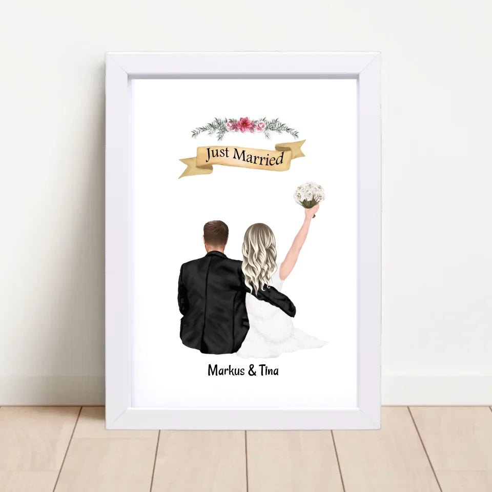 Hochzeitspaar Poster Geschenk personalisiert - Cantty