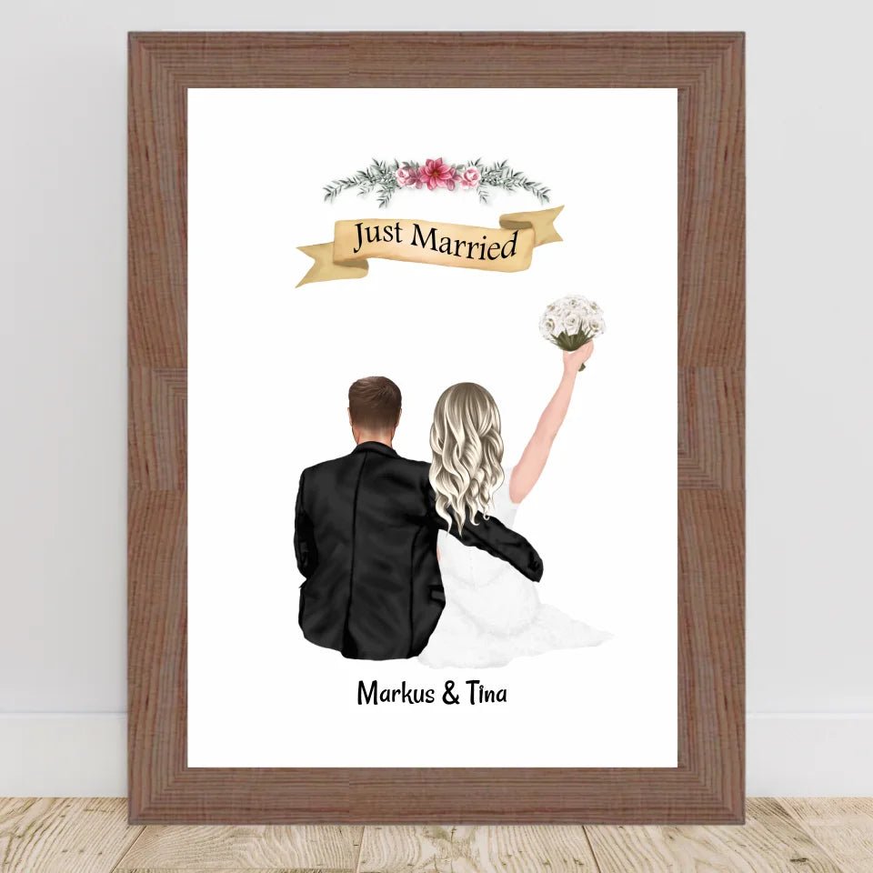 Hochzeitspaar Poster Geschenk personalisiert - Cantty