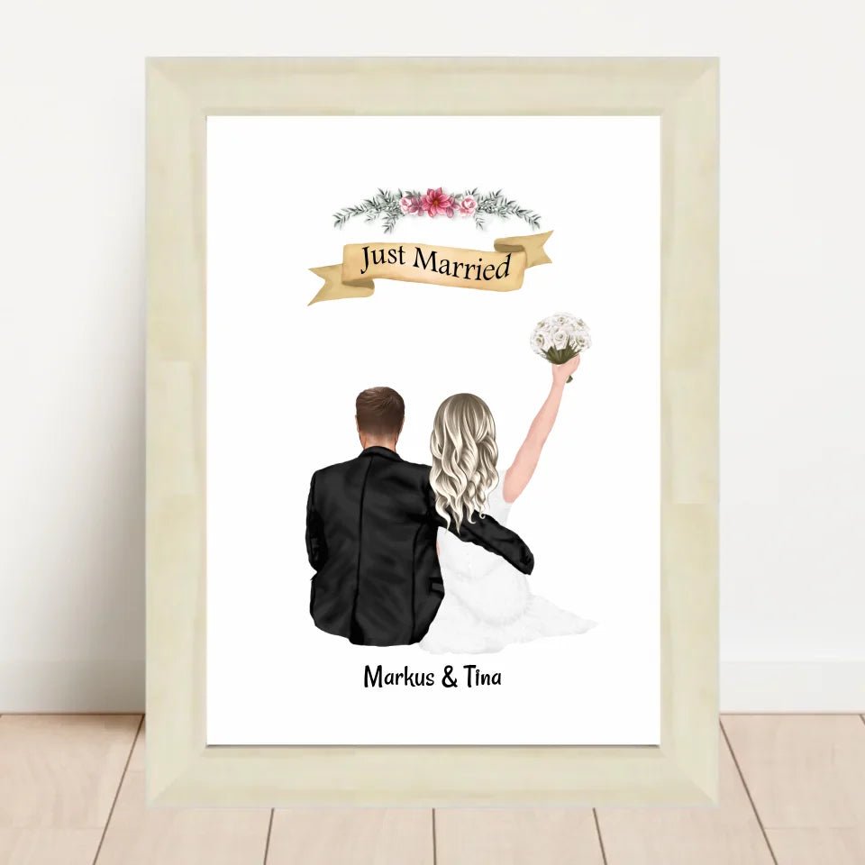 Hochzeitspaar Poster Geschenk personalisiert - Cantty