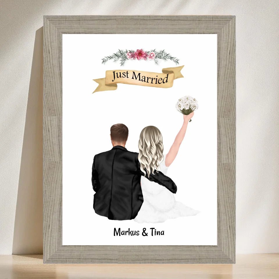Hochzeitspaar Poster Geschenk personalisiert - Cantty