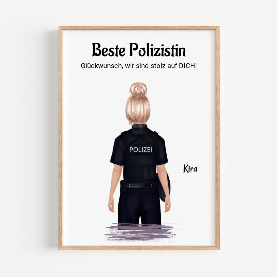 Polizistin personalisiertes Poster Geschenk - Cantty