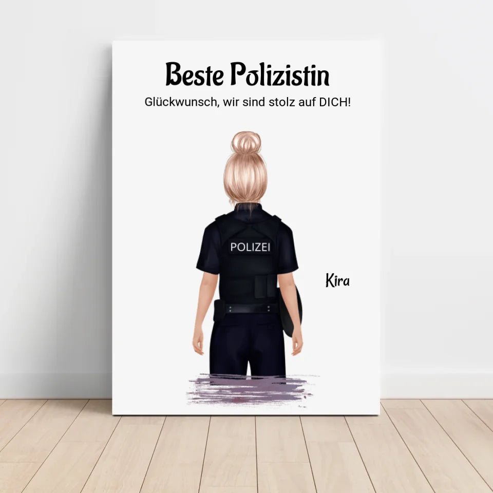 Polizistin personalisiertes Poster Geschenk - Cantty