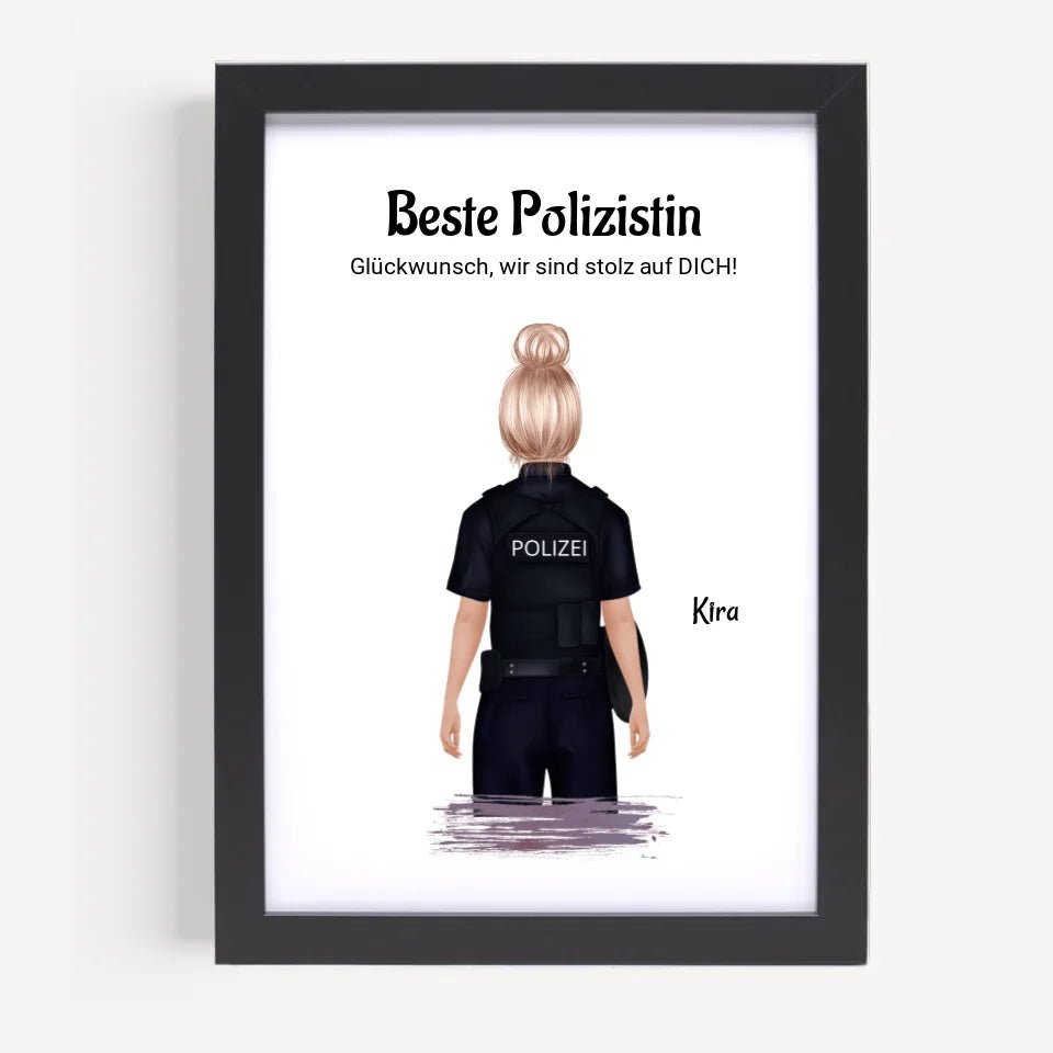 Polizistin personalisiertes Poster Geschenk - Cantty