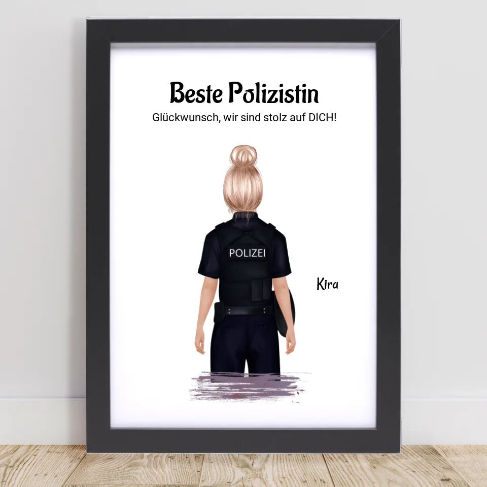 Polizistin personalisiertes Poster Geschenk - Cantty