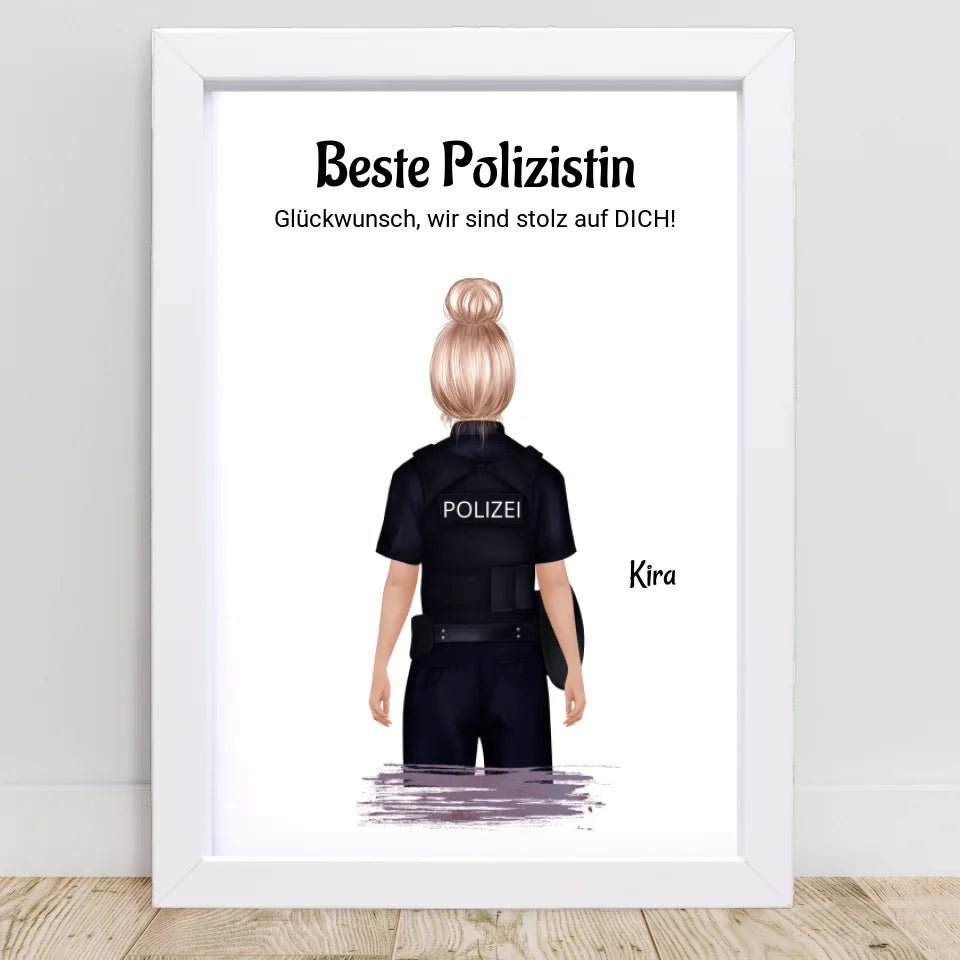 Polizistin personalisiertes Poster Geschenk - Cantty