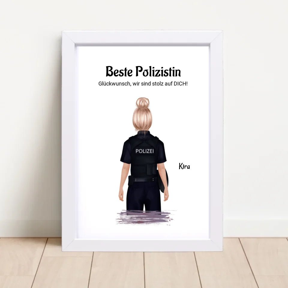 Polizistin personalisiertes Poster Geschenk - Cantty