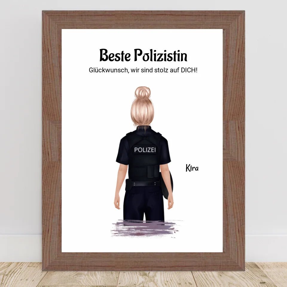 Polizistin personalisiertes Poster Geschenk - Cantty