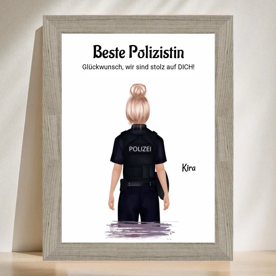 Polizistin personalisiertes Poster Geschenk - Cantty