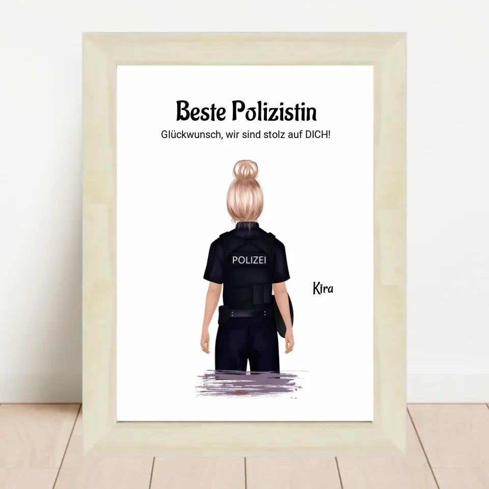 Polizistin personalisiertes Poster Geschenk - Cantty