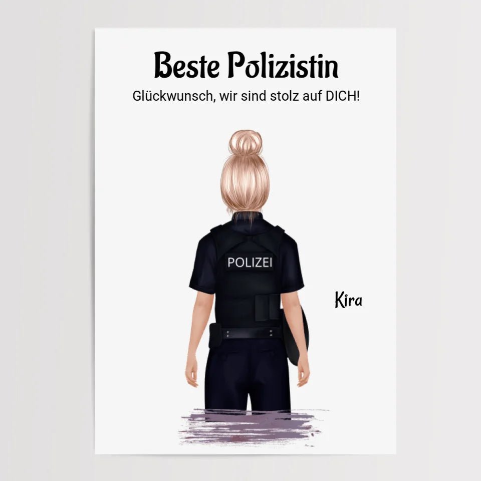 Polizistin personalisiertes Poster Geschenk - Cantty