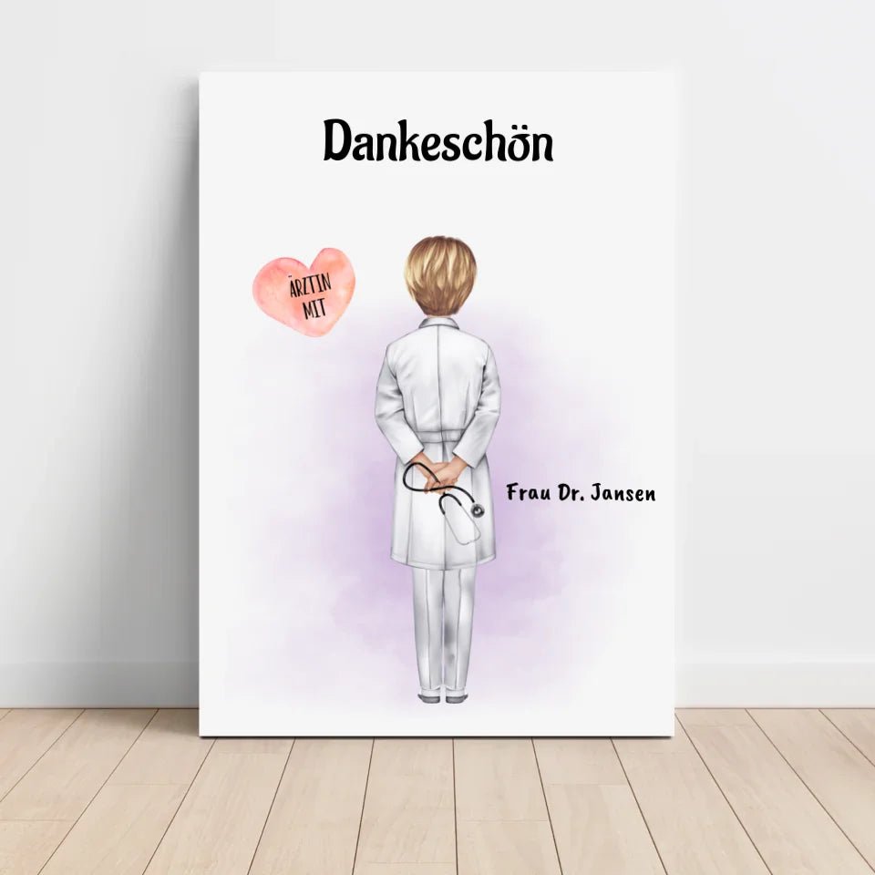 Ärztin mit Herz Poster personalisiert - Cantty