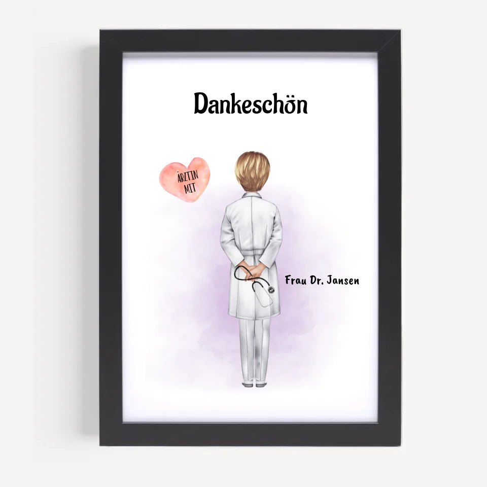 Ärztin mit Herz Poster personalisiert - Cantty