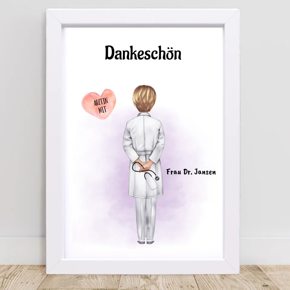 Ärztin mit Herz Poster personalisiert - Cantty