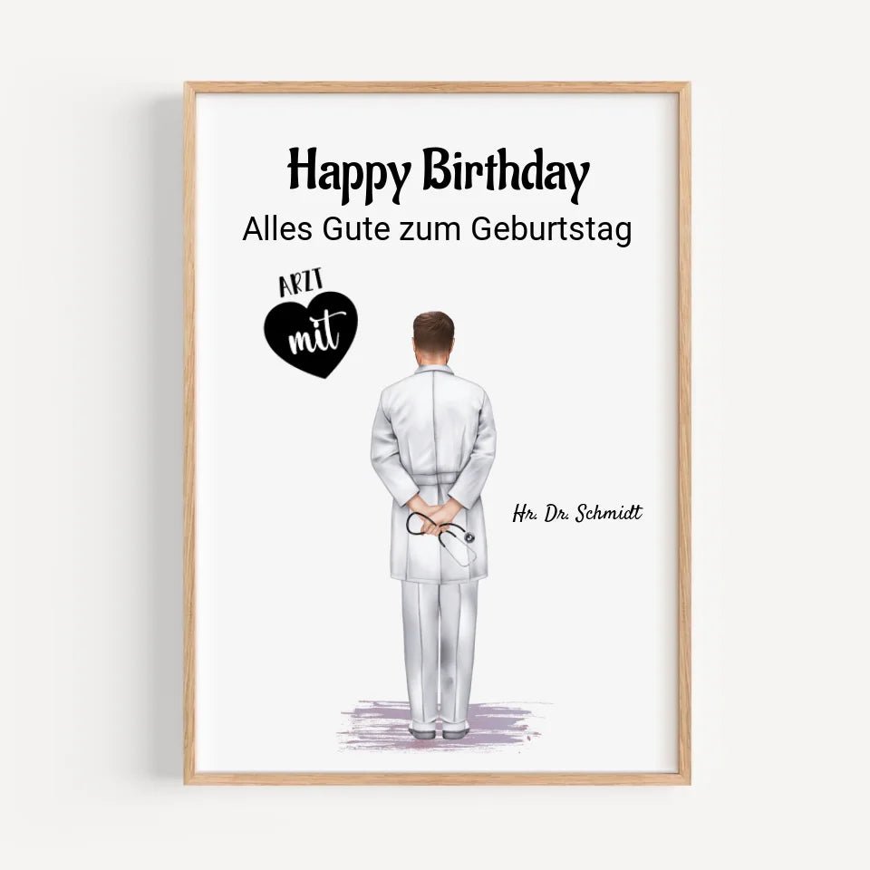 Arzt Mann Poster Geschenk personalisiert - Cantty