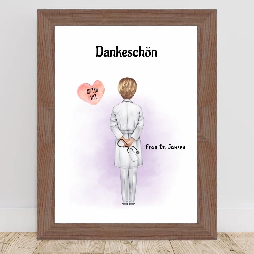 Ärztin mit Herz Poster personalisiert - Cantty