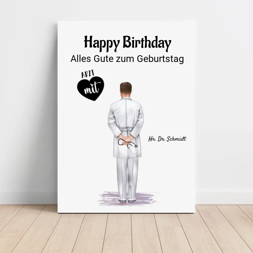 Arzt Mann Poster Geschenk personalisiert - Cantty