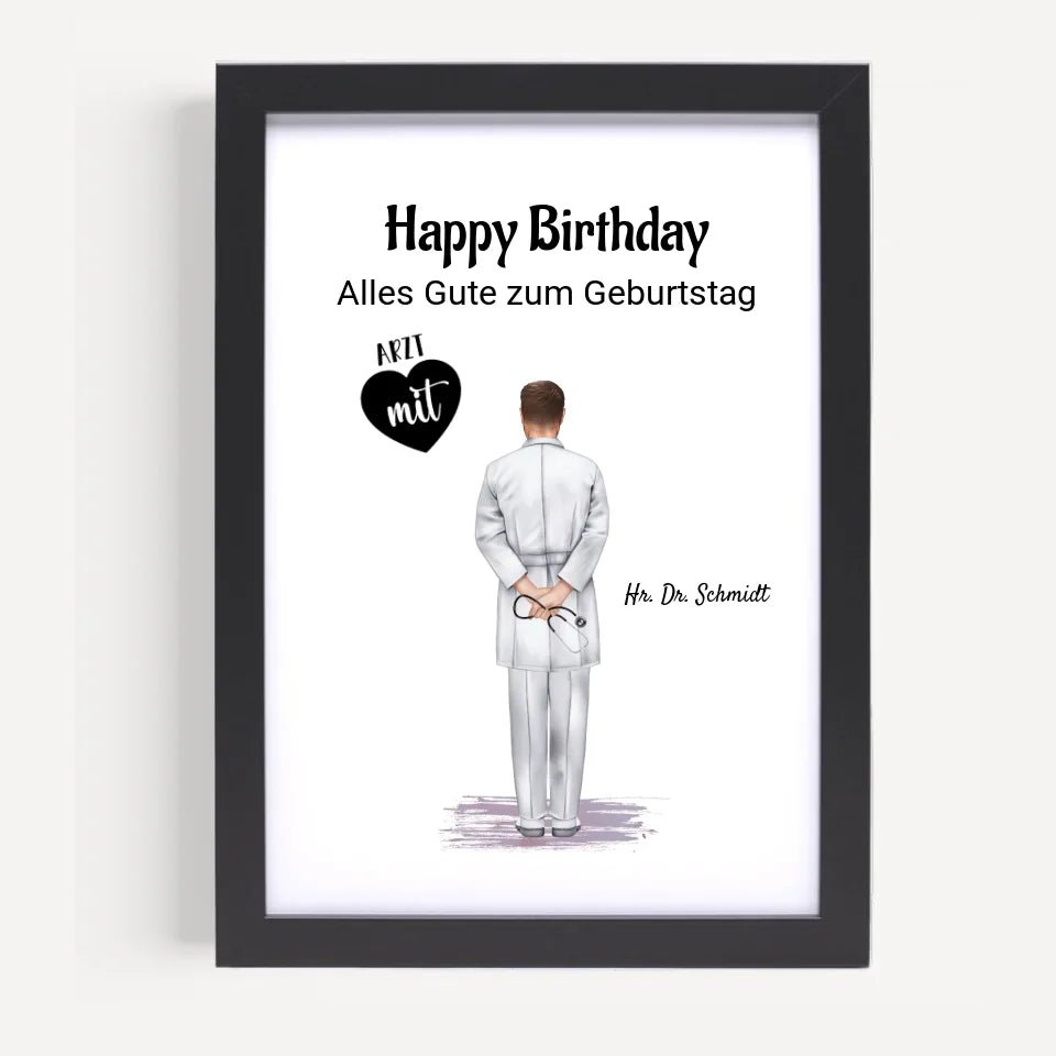 Arzt Mann Poster Geschenk personalisiert - Cantty