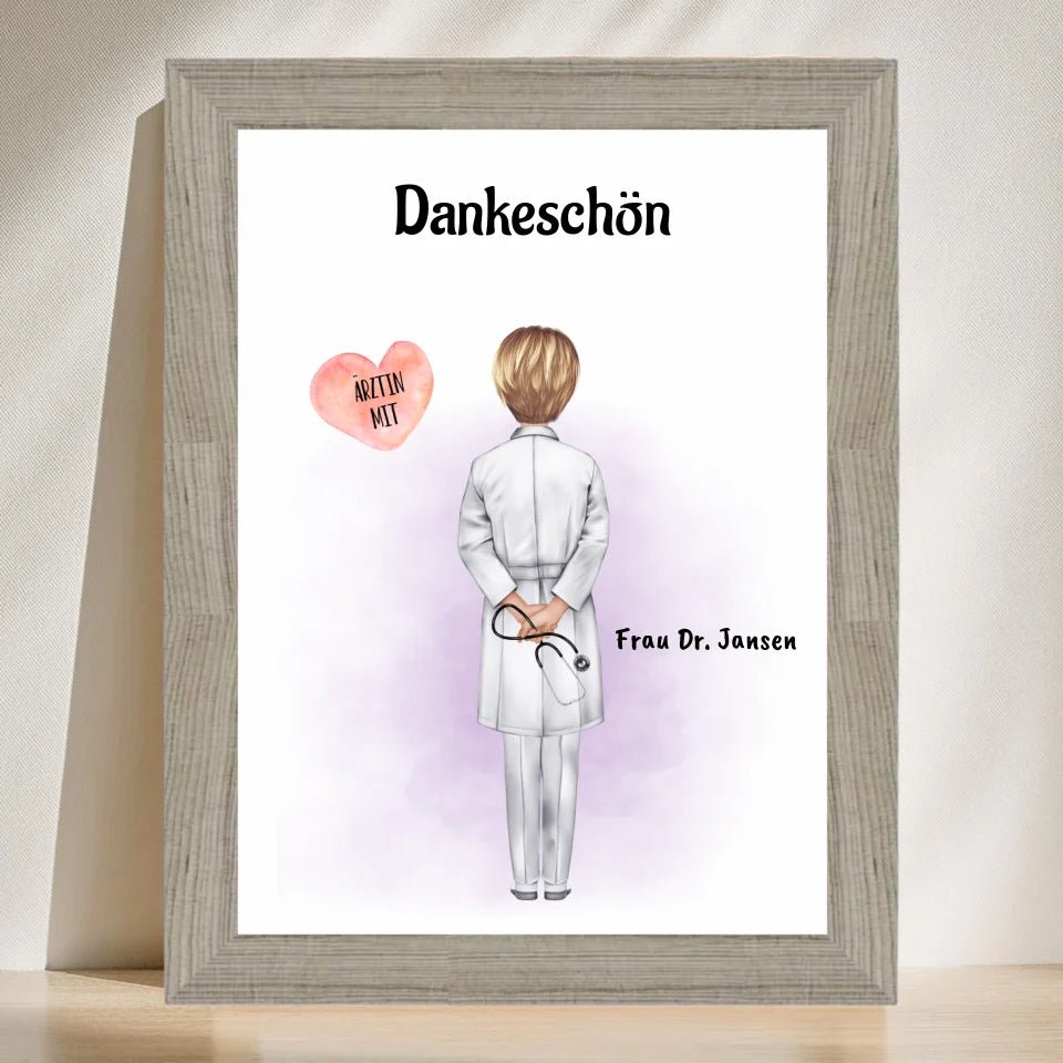 Ärztin mit Herz Poster personalisiert - Cantty