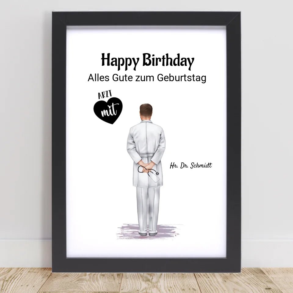 Arzt Mann Poster Geschenk personalisiert - Cantty