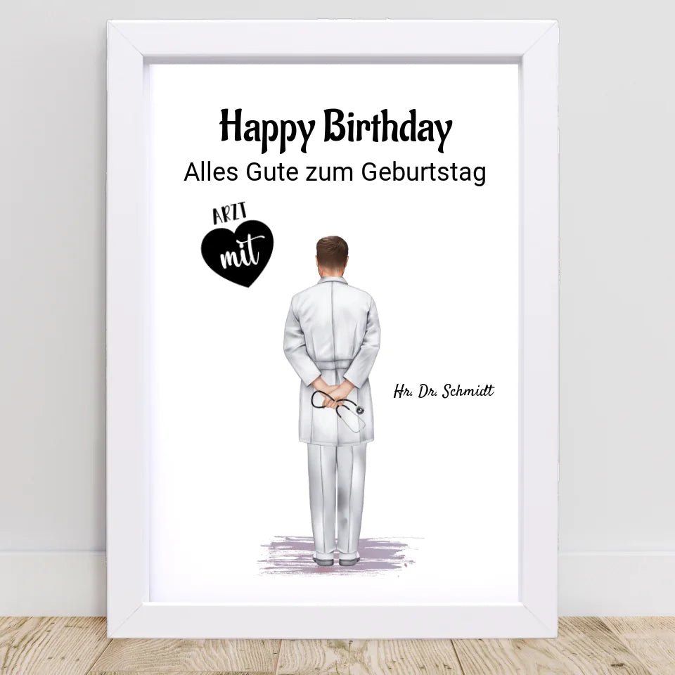 Arzt Mann Poster Geschenk personalisiert - Cantty