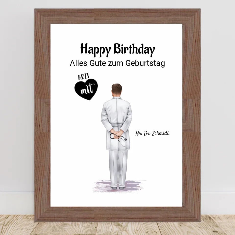 Arzt Mann Poster Geschenk personalisiert - Cantty