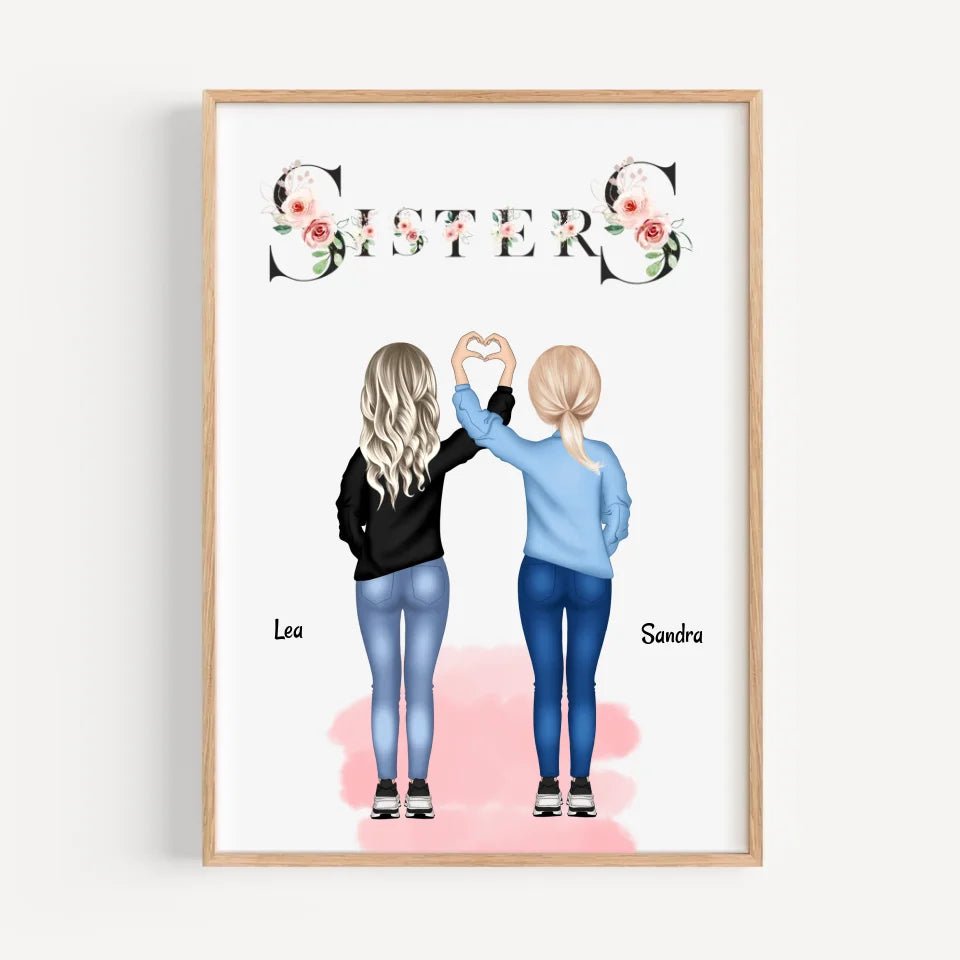 Schwesterherz Geschenk Poster personalisiert - Cantty