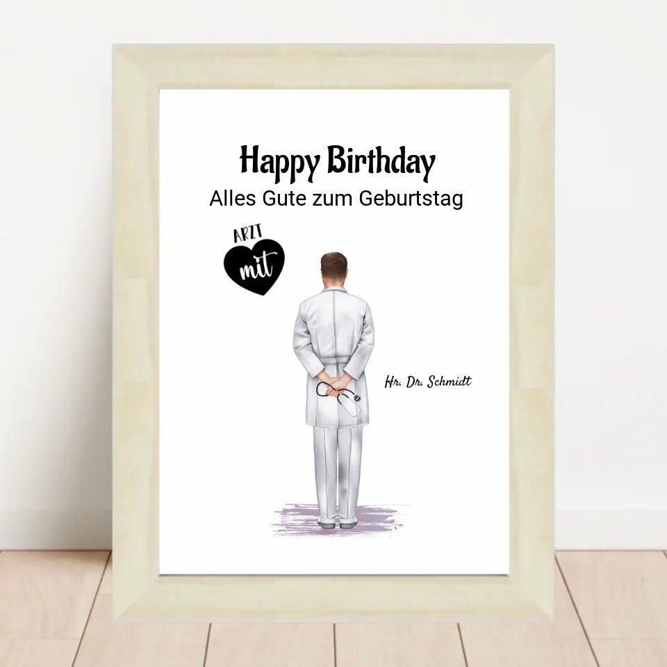 Arzt Mann Poster Geschenk personalisiert - Cantty