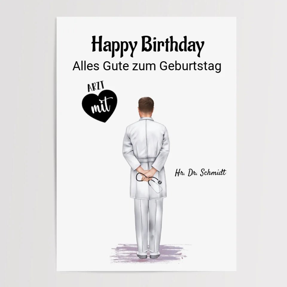 Arzt Mann Poster Geschenk personalisiert - Cantty