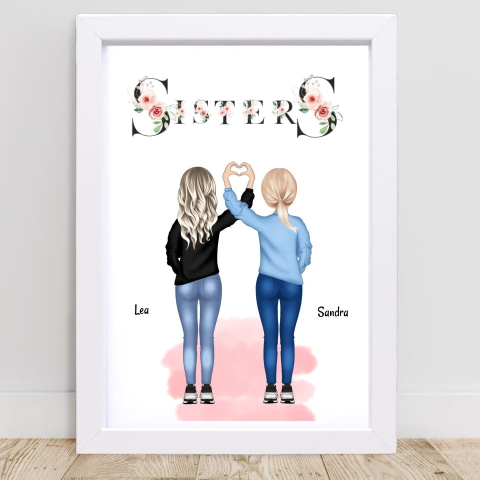 Schwesterherz Geschenk Poster personalisiert - Cantty
