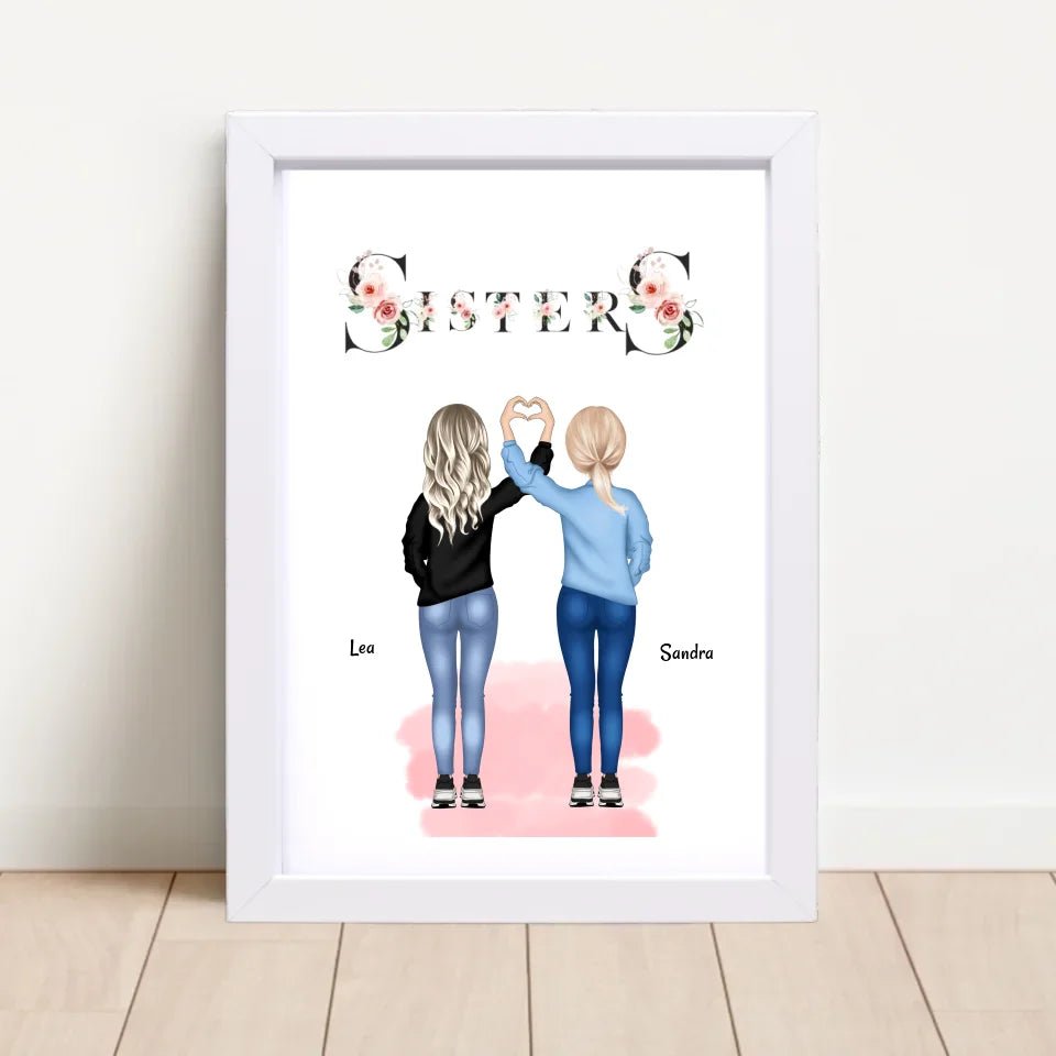 Schwesterherz Geschenk Poster personalisiert - Cantty
