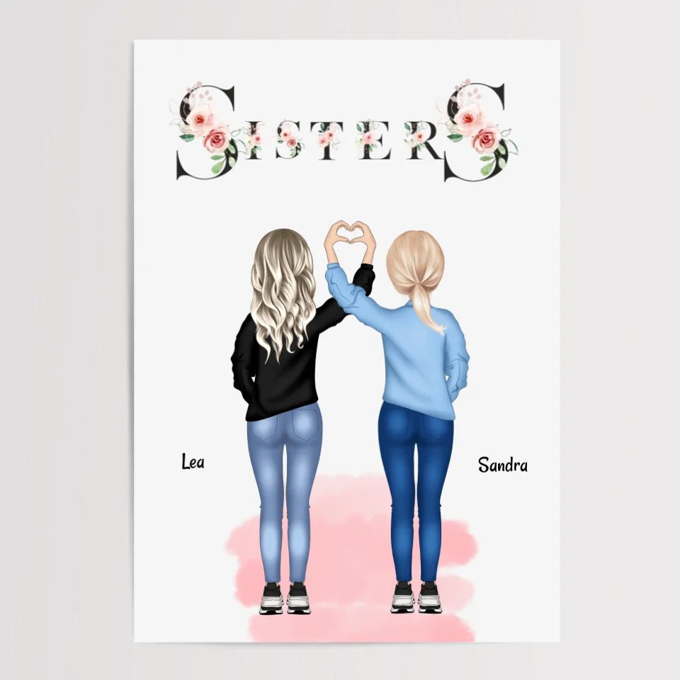 Schwesterherz Geschenk Poster personalisiert - Cantty