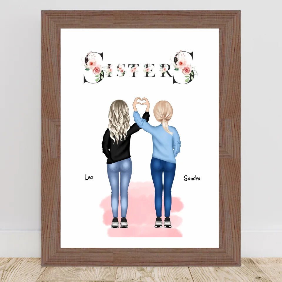 Schwesterherz Geschenk Poster personalisiert - Cantty