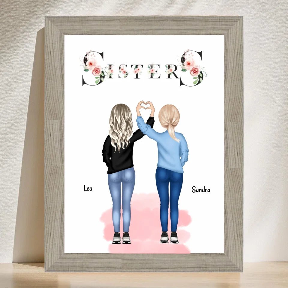 Schwesterherz Geschenk Poster personalisiert - Cantty