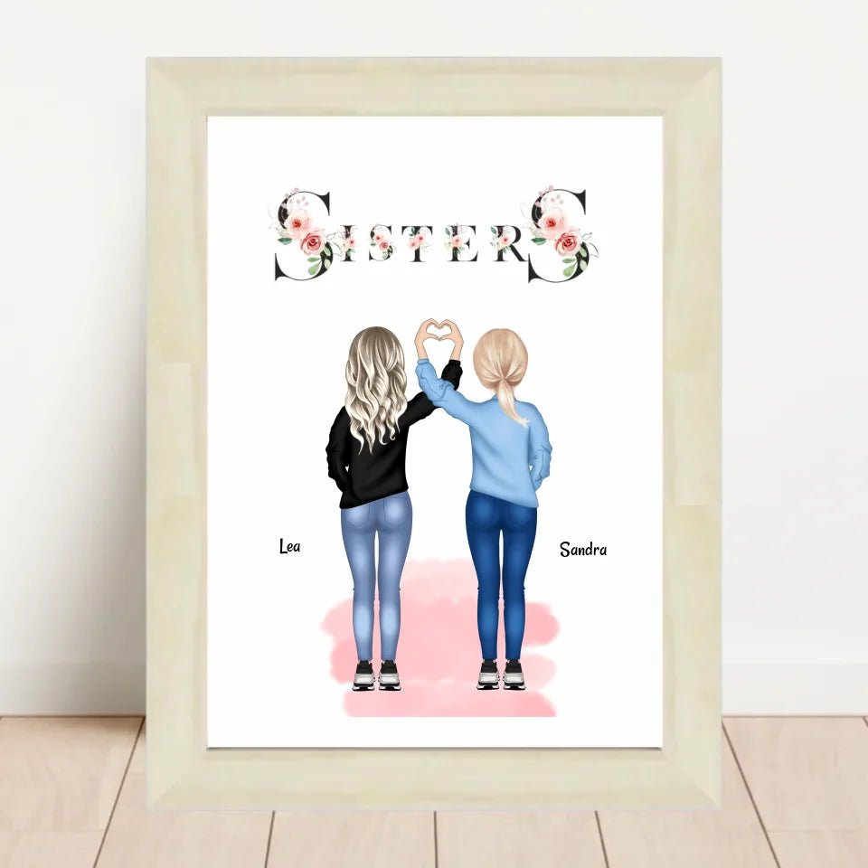 Schwesterherz Geschenk Poster personalisiert - Cantty