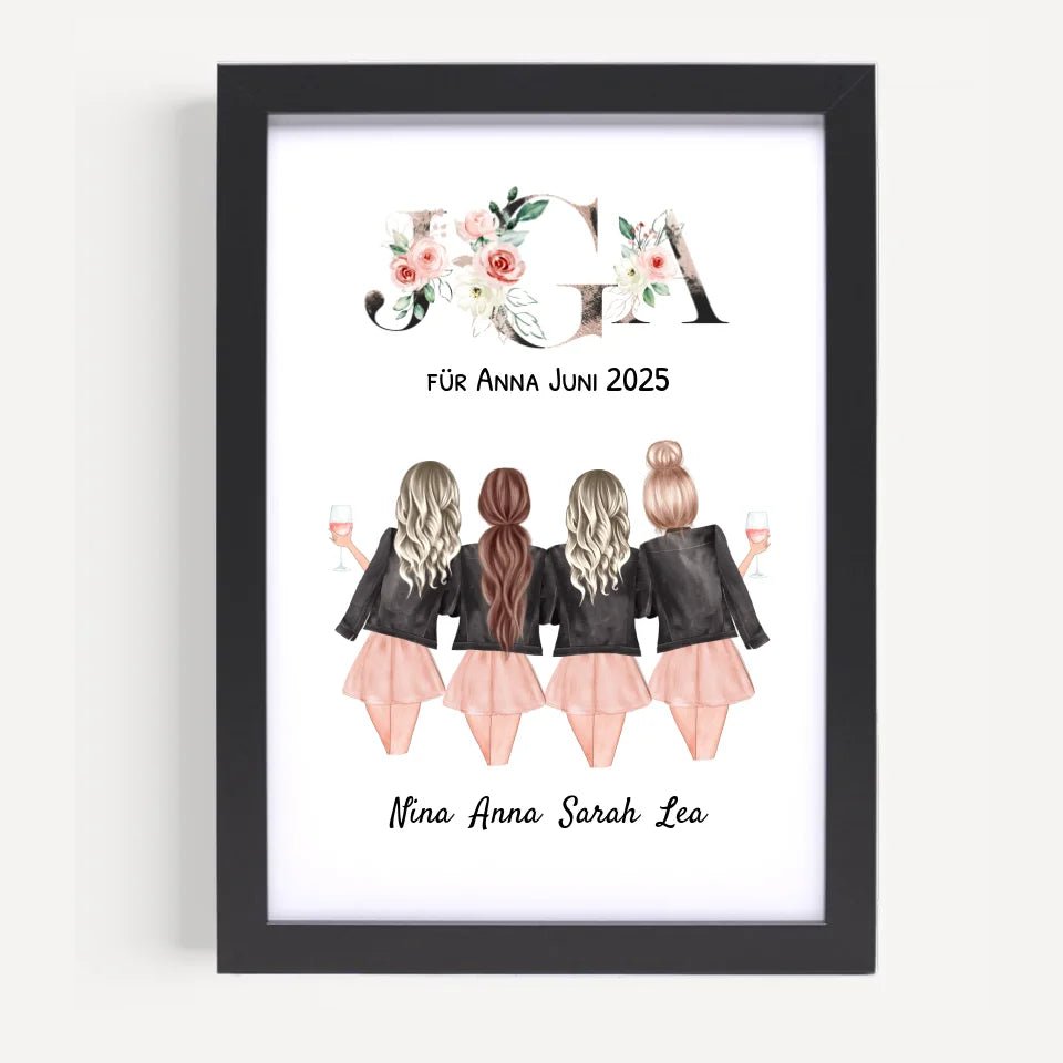 4 Freundin JGA Poster personalisiert - Cantty