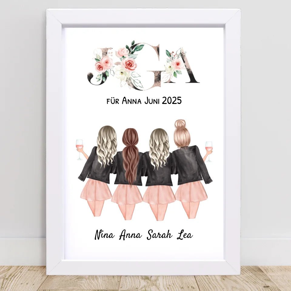 4 Freundin JGA Poster personalisiert - Cantty