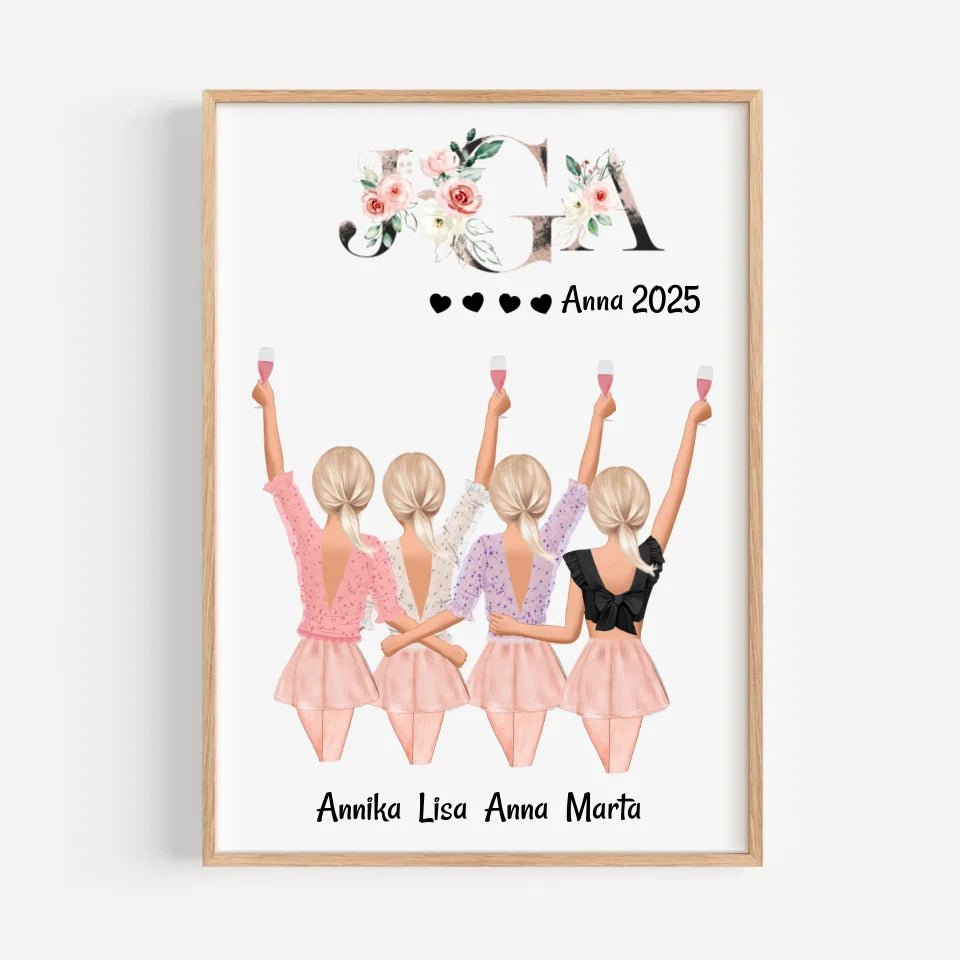 JGA Bild 4 Freundinnen personalisiert - Cantty