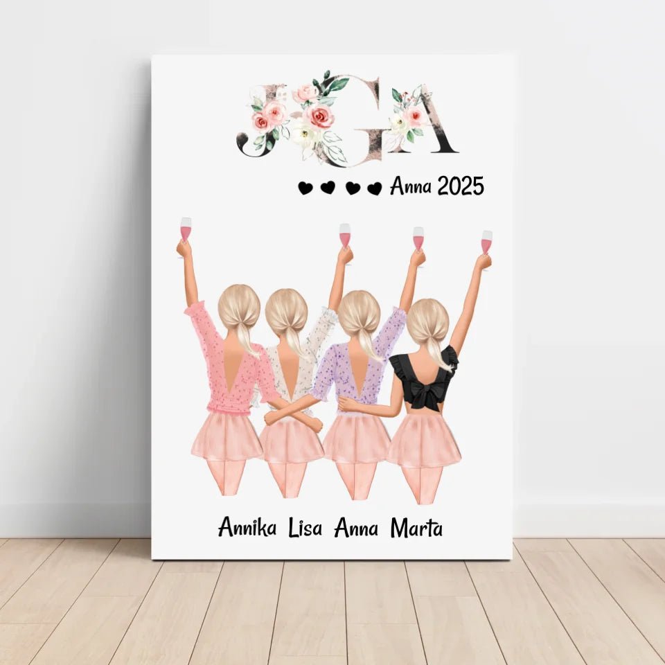 JGA Bild 4 Freundinnen personalisiert - Cantty