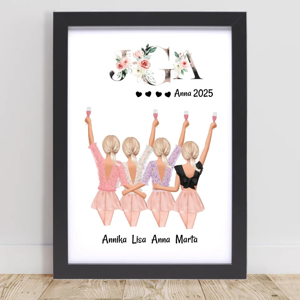 JGA Bild 4 Freundinnen personalisiert - Cantty