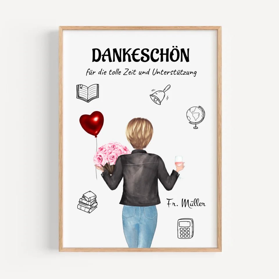 Lehrerin Bild Geschenk personalisiert - Cantty