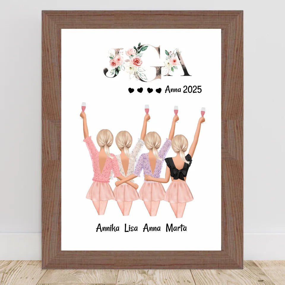 JGA Bild 4 Freundinnen personalisiert - Cantty