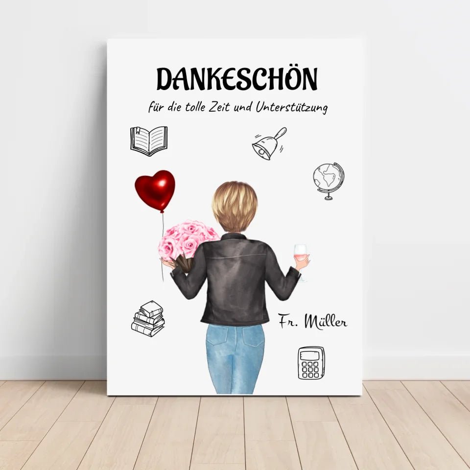 Lehrerin Bild Geschenk personalisiert - Cantty