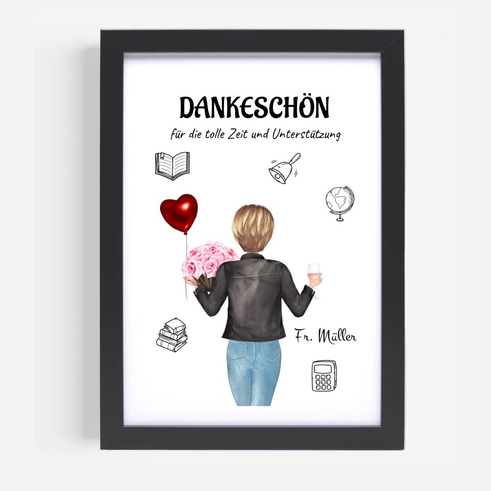 Lehrerin Bild Geschenk personalisiert - Cantty
