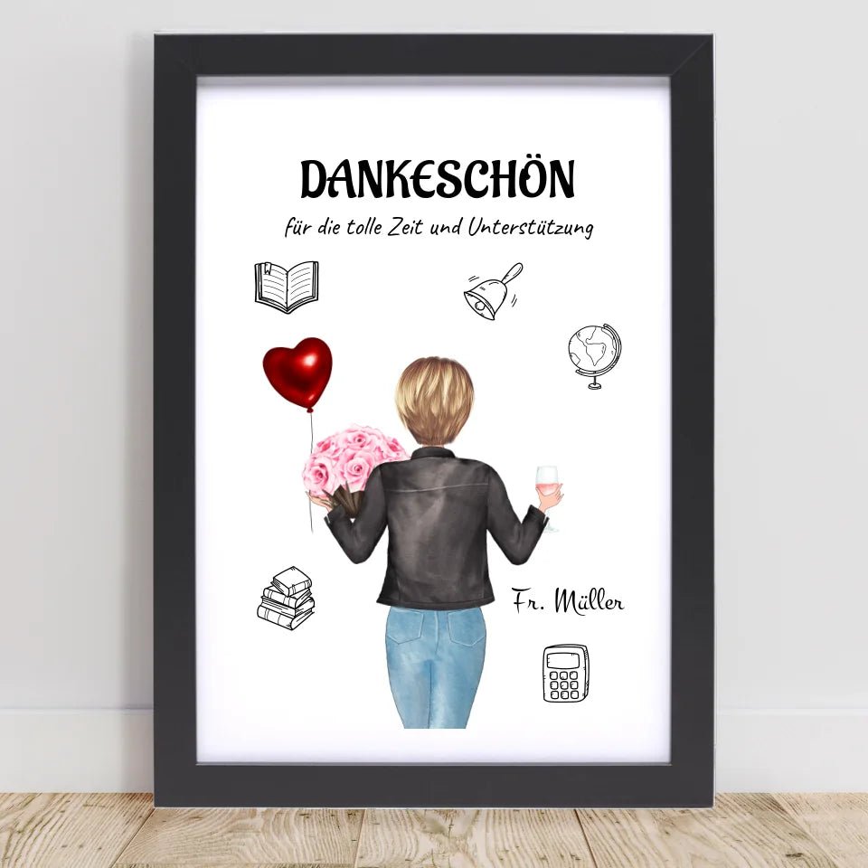 Lehrerin Bild Geschenk personalisiert - Cantty