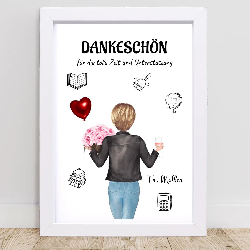 Lehrerin Bild Geschenk personalisiert - Cantty