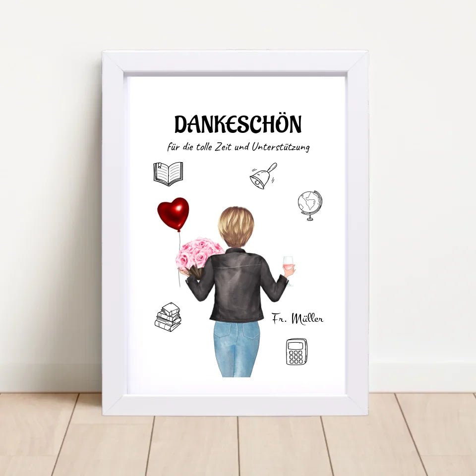 Lehrerin Bild Geschenk personalisiert - Cantty
