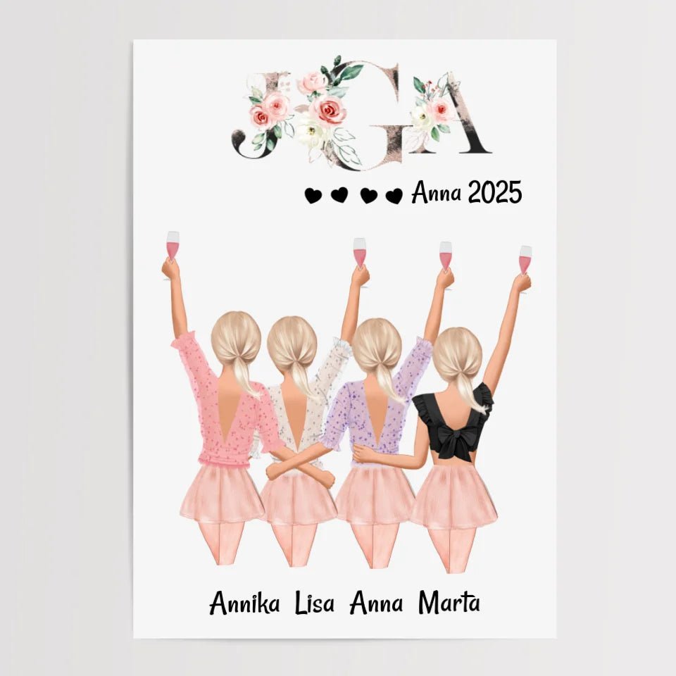 JGA Bild 4 Freundinnen personalisiert - Cantty