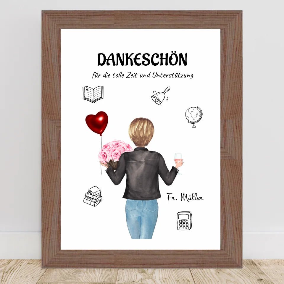 Lehrerin Bild Geschenk personalisiert - Cantty