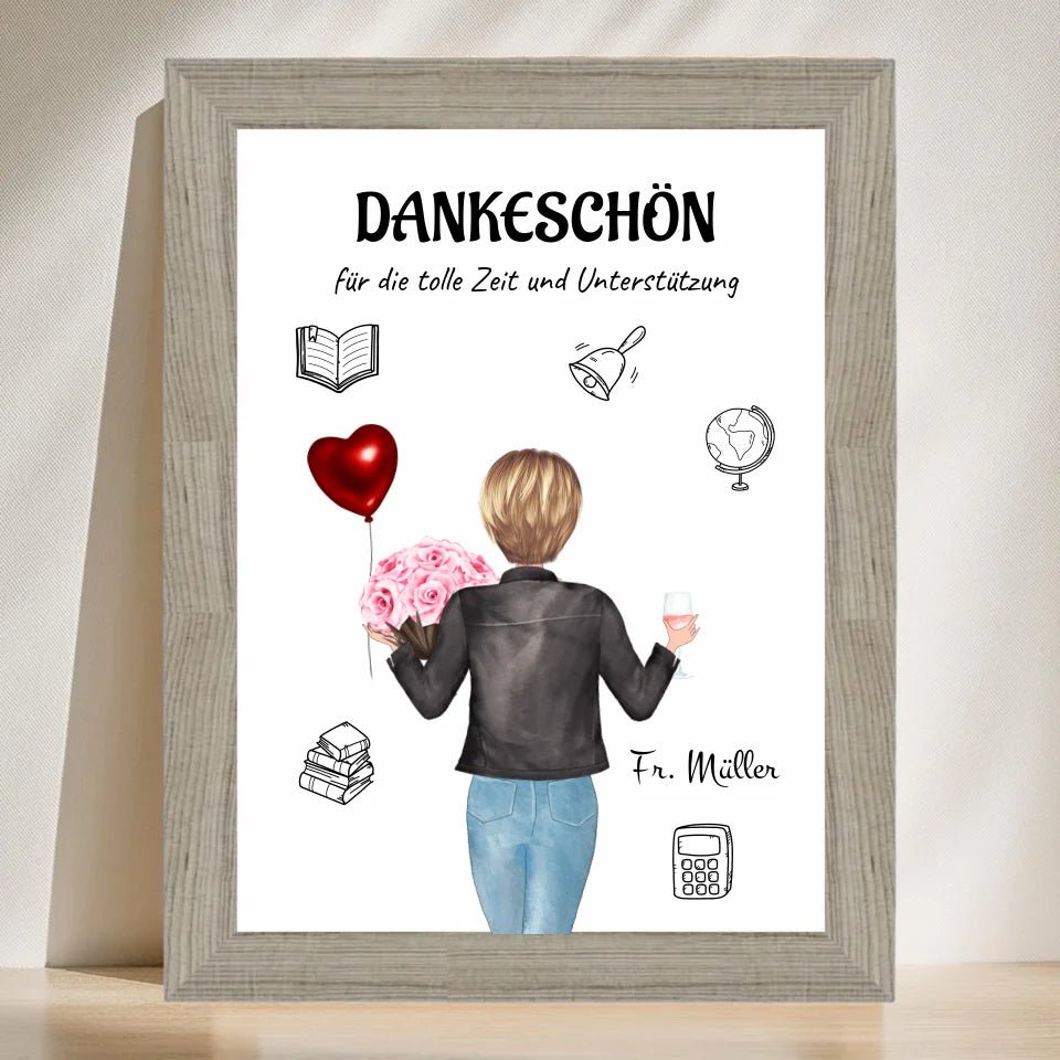 Lehrerin Bild Geschenk personalisiert - Cantty